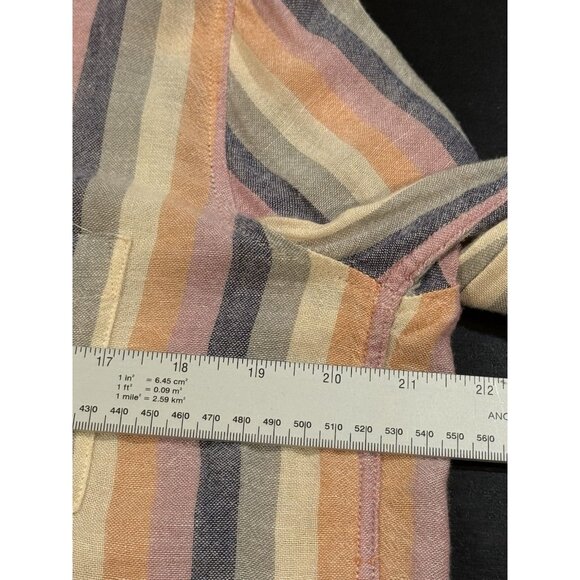 Rails Charli Linen Blend Rainbow Long Sleeve Button Down Shirt Women’s Small - Picture 12 of 14